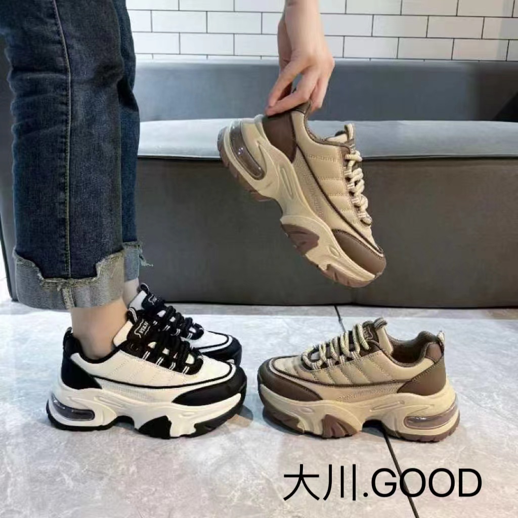 【小海豚】厚底老爹鞋子女2024秋新款显脚小爆款女运动休闲鞋928