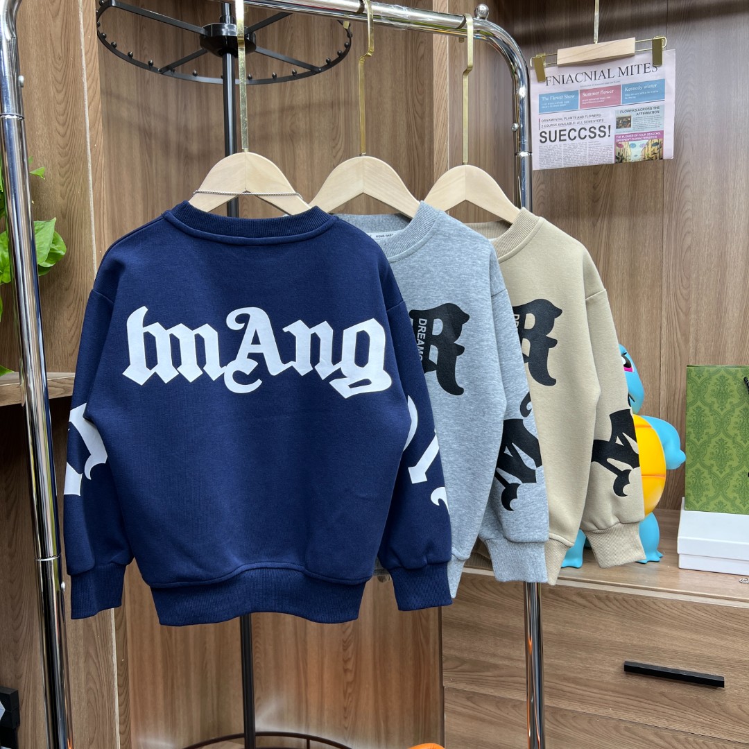 春秋款儿童休闲2024新款中大童炸街上衣长袖打底衫针织潮衣WY-35