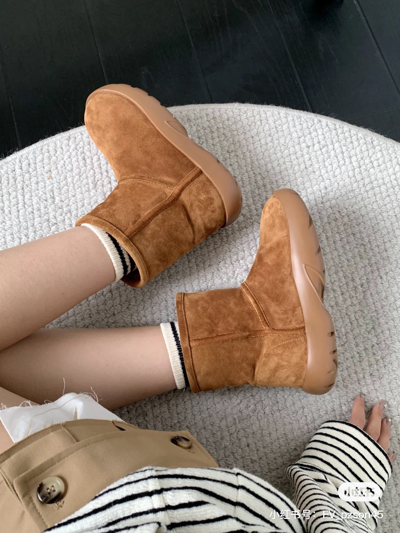 皮厚底增高短筒雪地靴女2025秋冬新款羊皮毛一体双线保暖棉靴