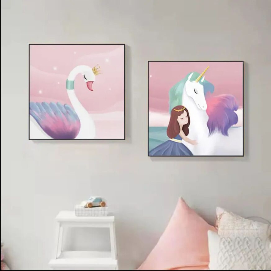 儿童房快递奢华标记无缝装饰画挂画晶瓷画铝合金美观简美来图定制