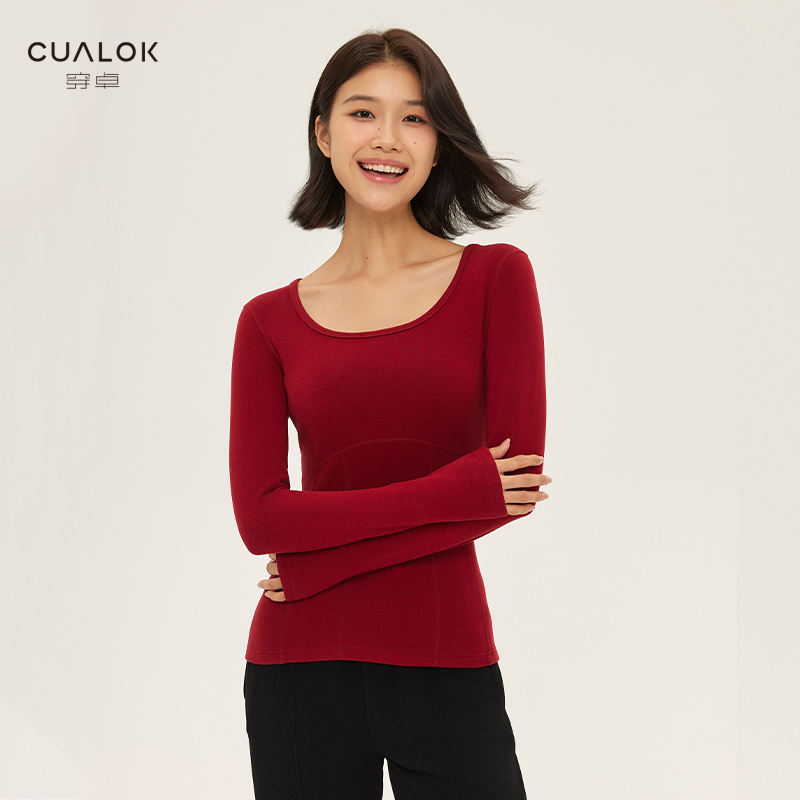 【甄兮】"遥遥领先·瘦身特效"咩绒新面料首发微塑形修身打底衫1530