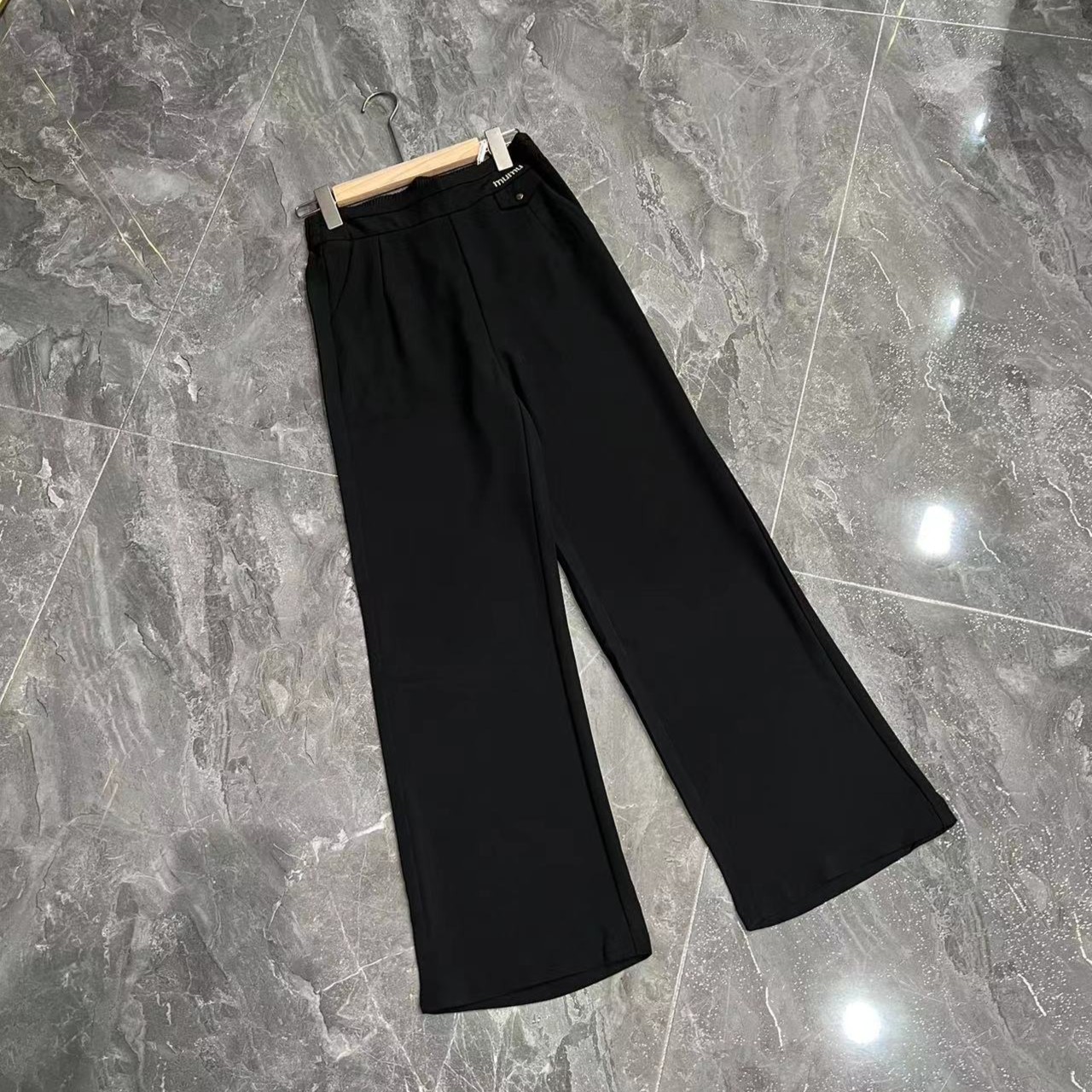 夏季新款直筒阔腿裤显瘦百搭休闲裤松紧长裤女裤子30278-5长96