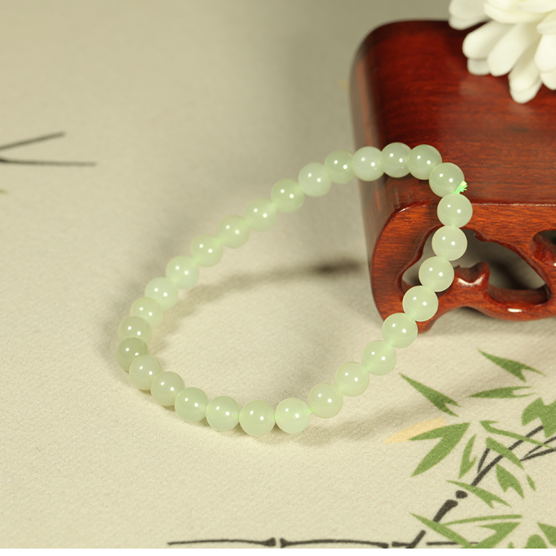 【简玉】6mm浅晴水手串精美百搭和田玉29颗