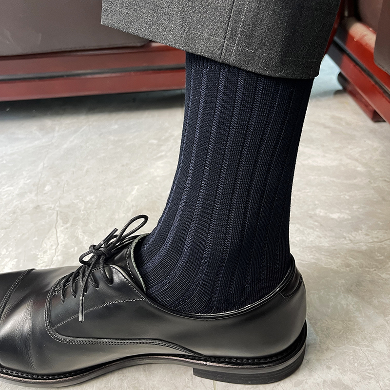 5双丝光棉袜子男士商务袜正装针织透气西装中筒袜休闲百搭秋冬