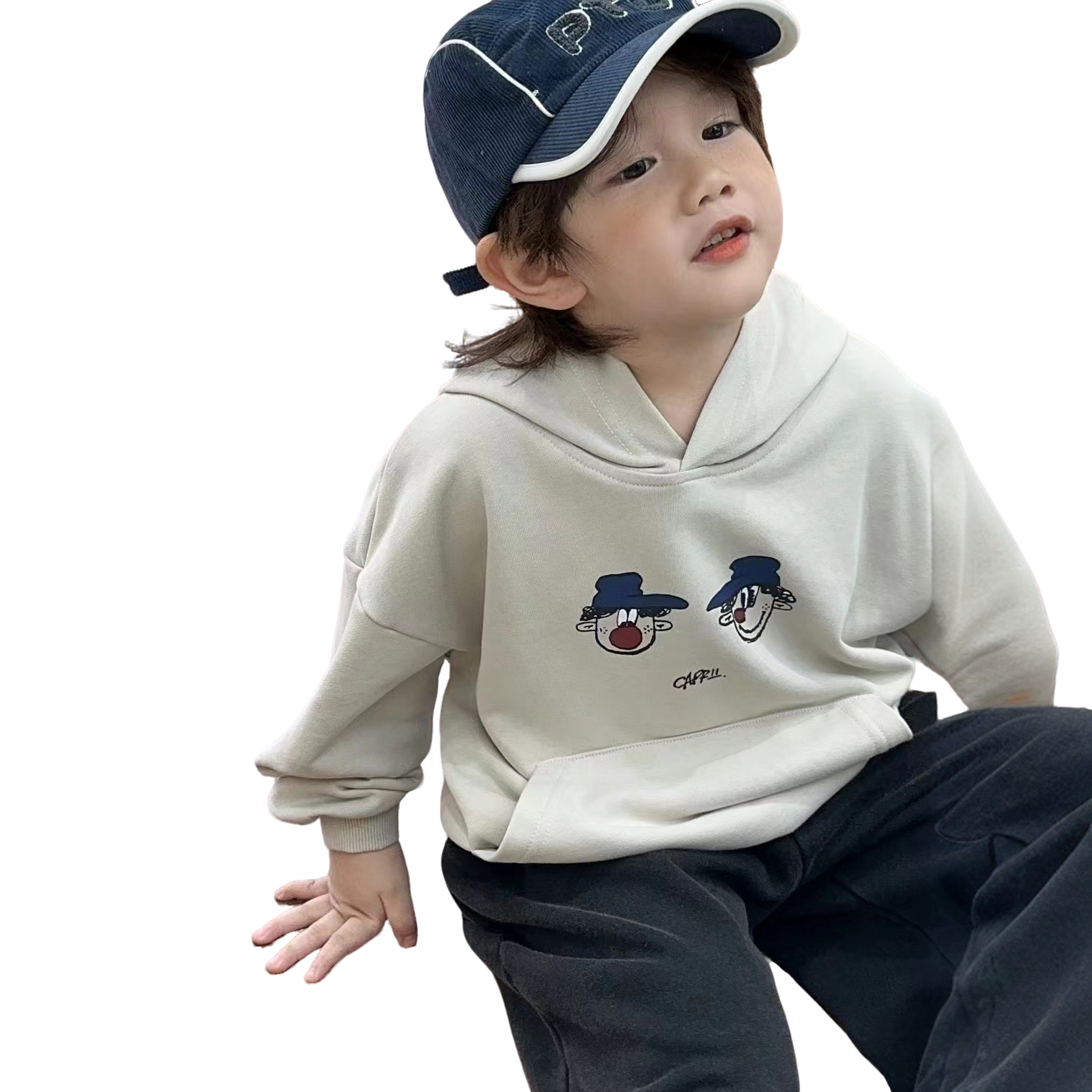 两小只带帽卫衣童装