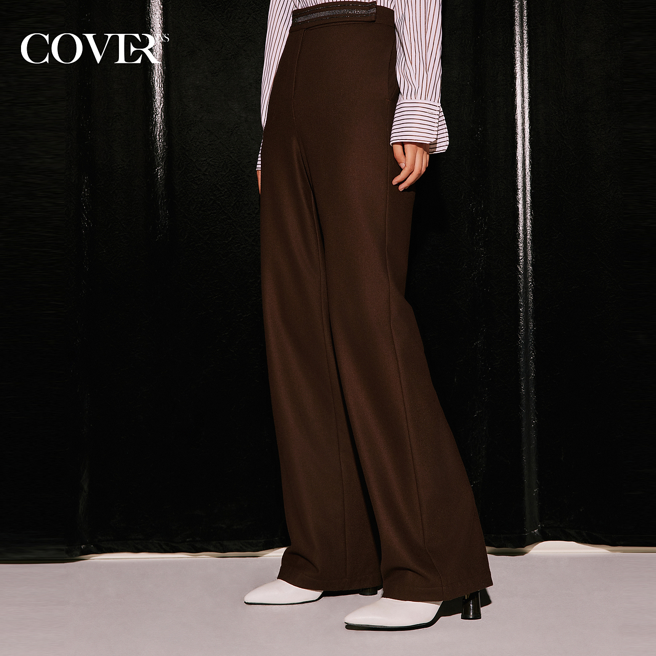 COVERINS冬季缎面内衬美拉德西裤