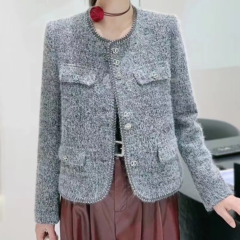 女式春秋新款时尚洋气修身显瘦高品质小香风短外套