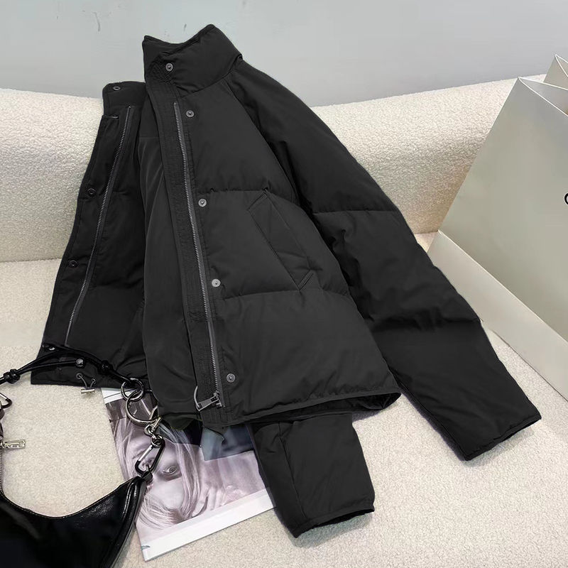 2023新款韩版小个子立领时尚休闲短款羽服女学生面包服外套冬显瘦