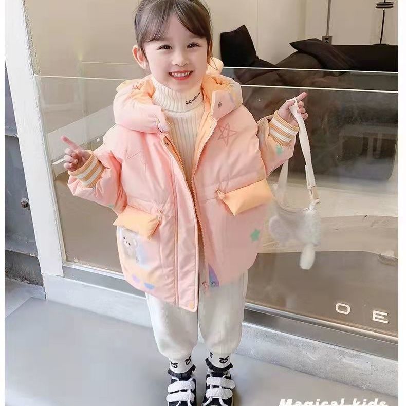 新款女童冬款羽绒衣2023新款中小童洋气女宝宝加厚羽绒衣冬款时