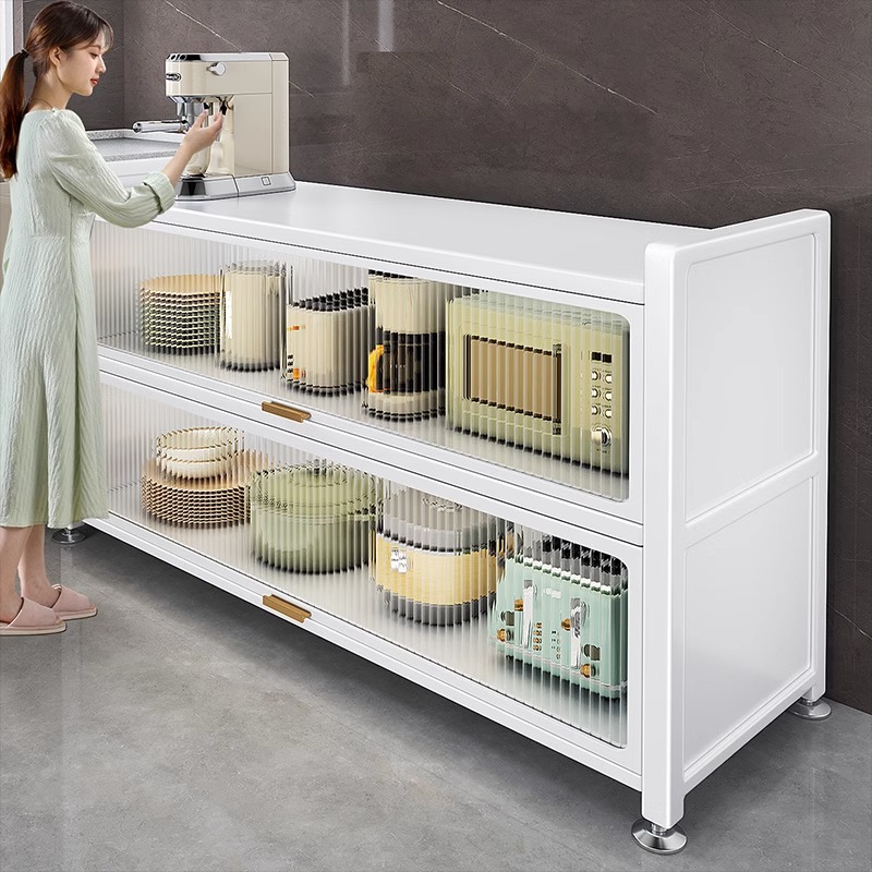 厨房置物架落地多层微波炉收纳架多功能储物架家用橱柜架子收纳柜