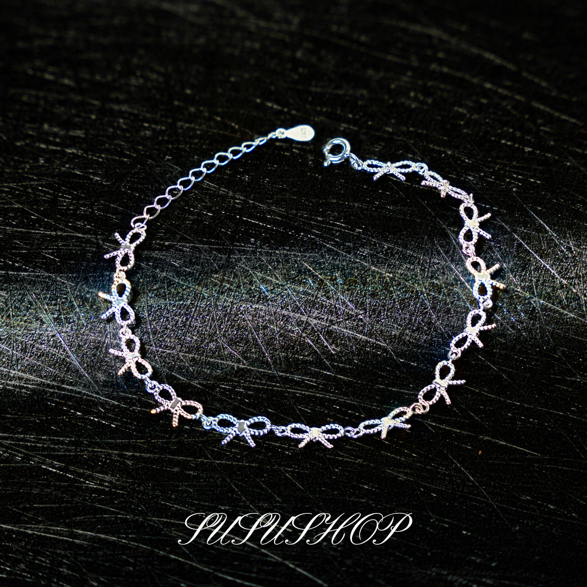 925银手链 925ins风银蝴蝶结手链气质轻奢时尚百搭小众简约