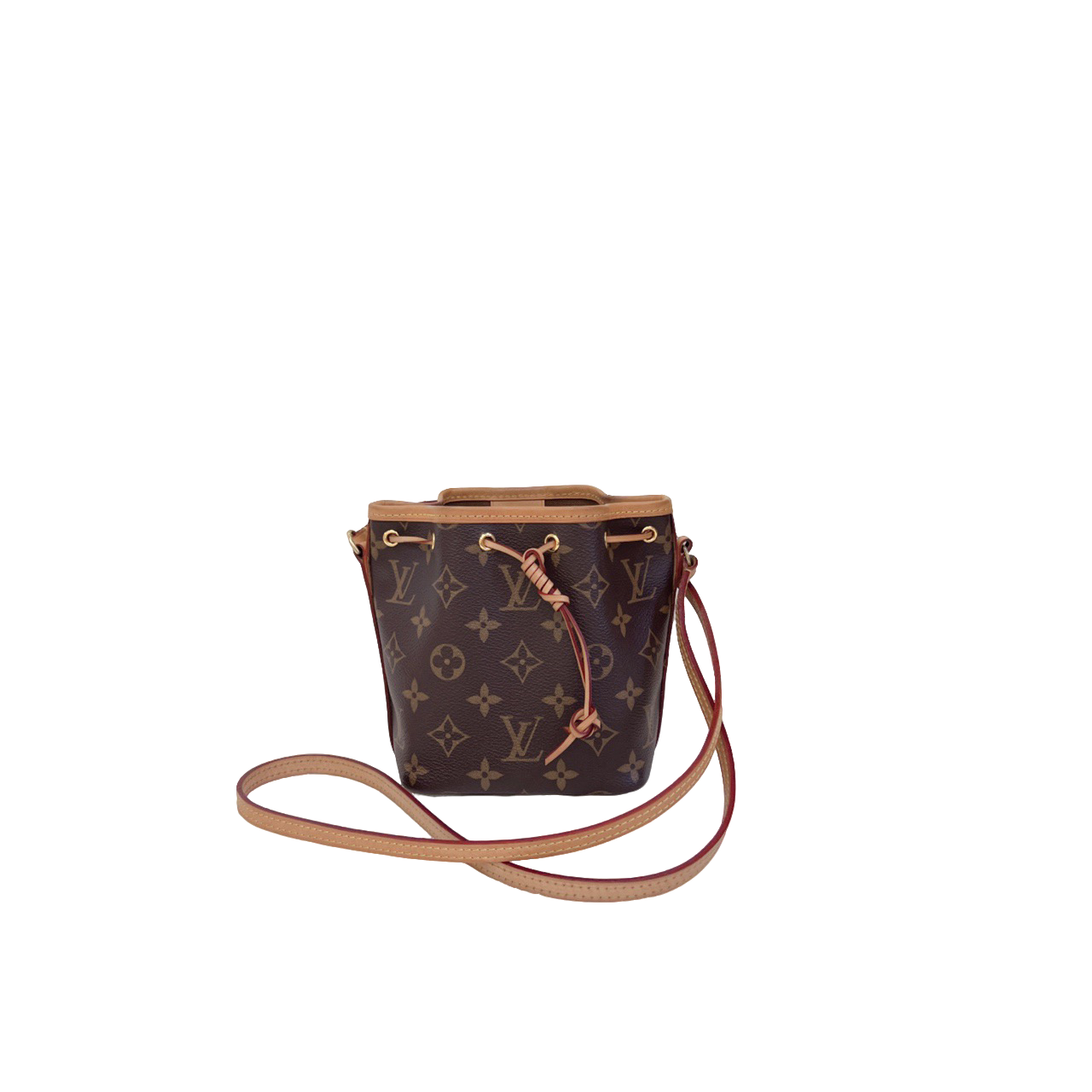 95新 LouisVuitton/路易威登 老花nano水桶包 mini迷你单肩斜挎