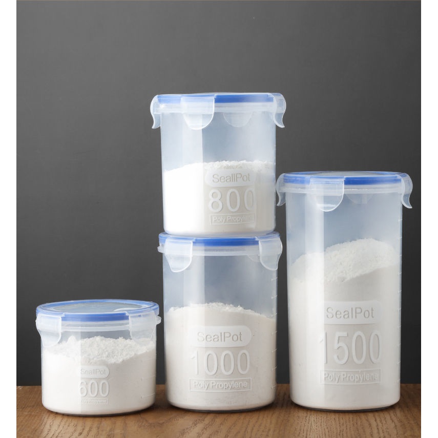 大号透明塑料密封罐奶粉罐茶叶食品罐子厨房五谷杂粮收纳盒储物罐