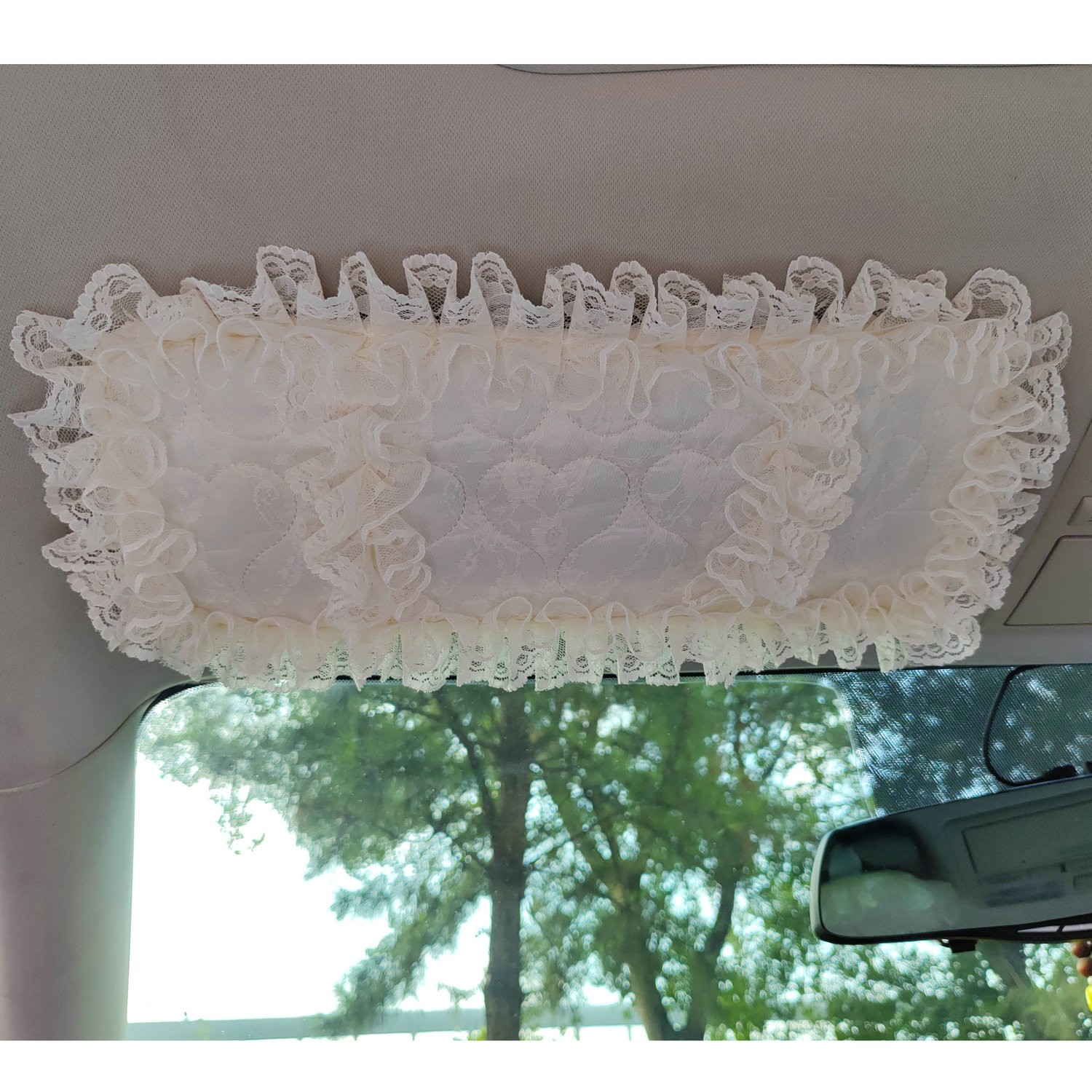 女神款蕾丝花边汽车遮阳板套女士遮阳板装饰套