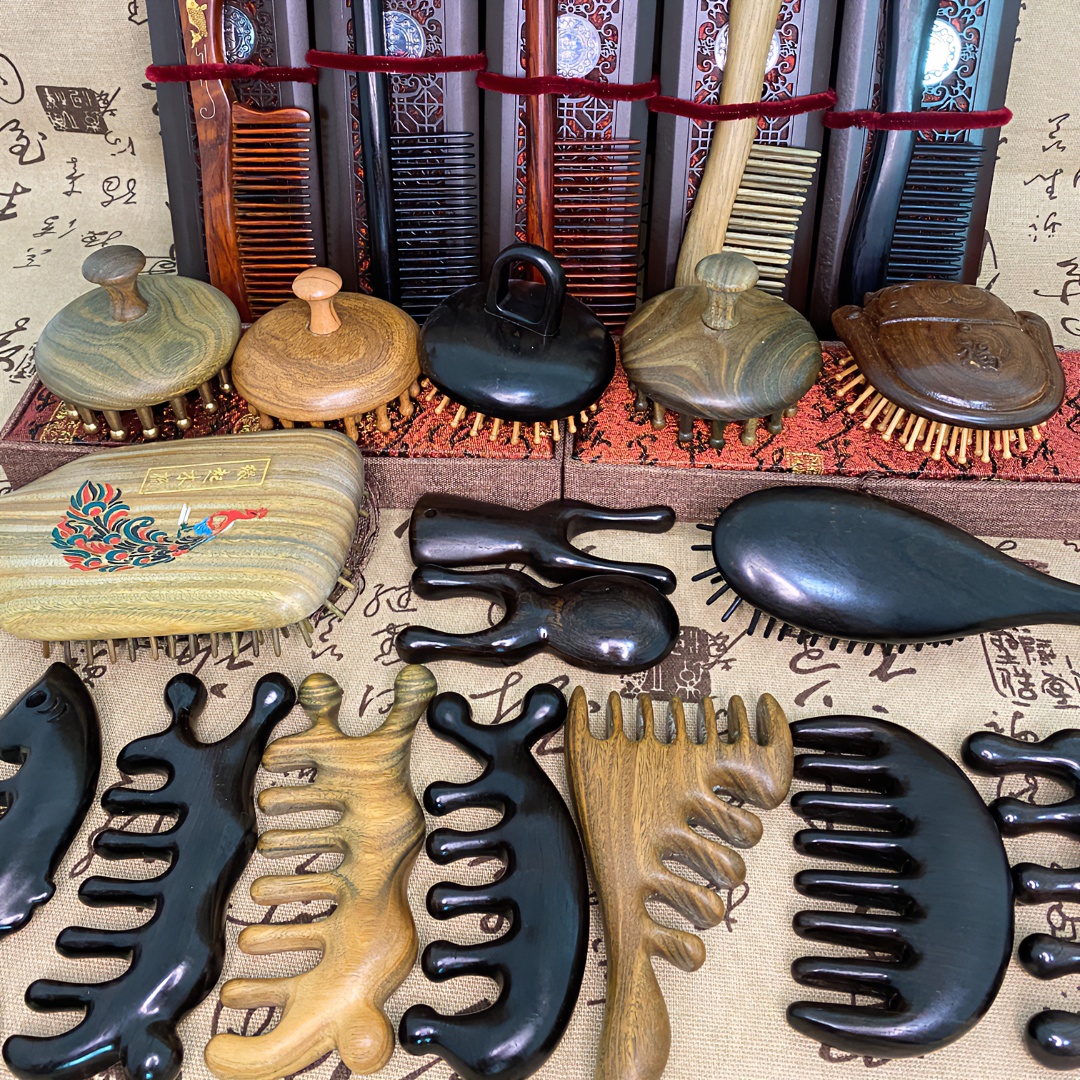 正品檀木按摩梳 一物一拍以直播间为准木梳子防静电福利刮痧头疗