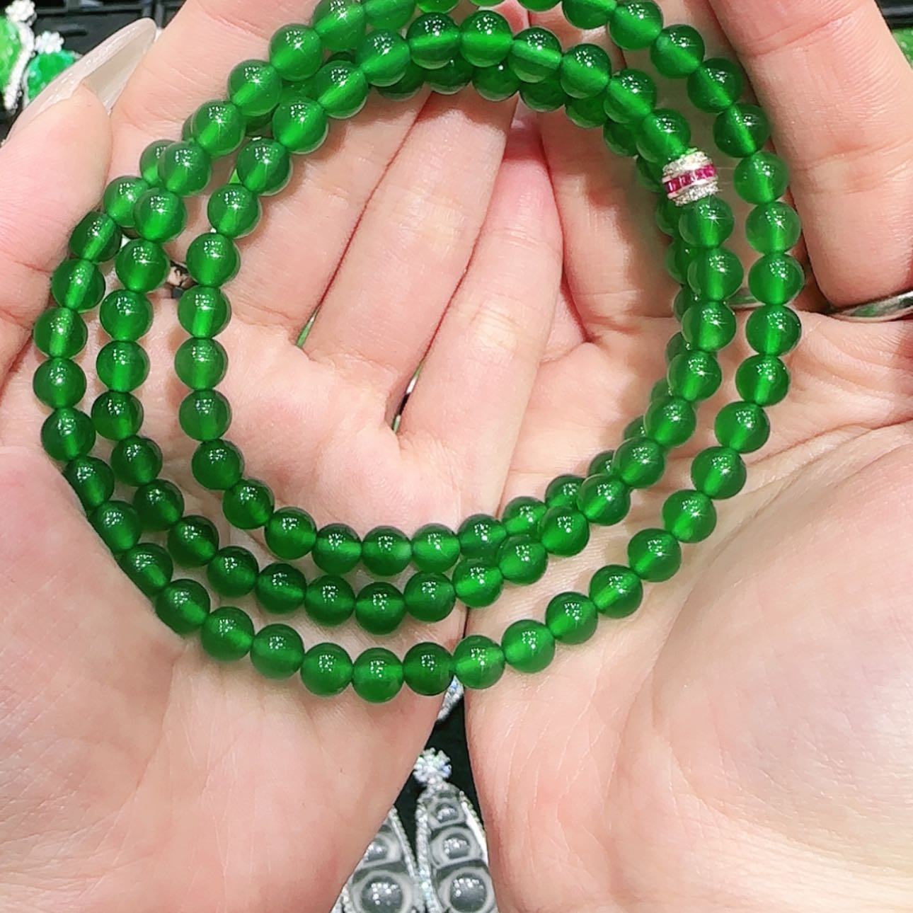 【闪购商品】玛瑙/玉髓4mm珠链未镶嵌浅***天
