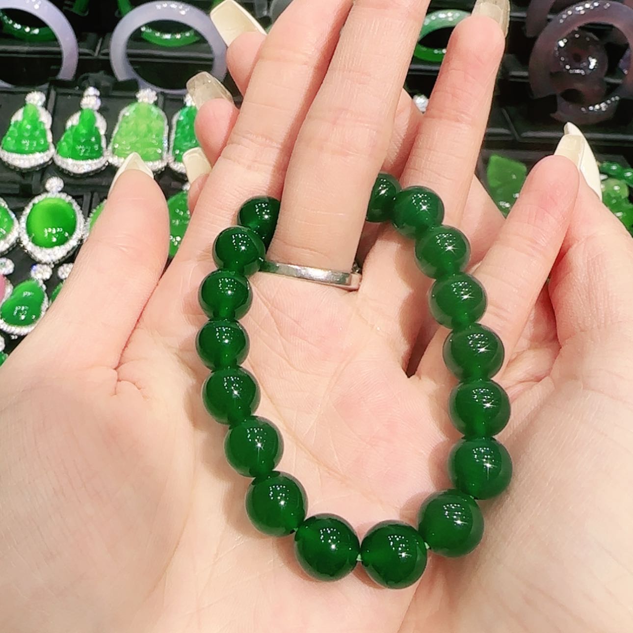 【闪购商品】玛瑙/玉髓10mm珠链未镶嵌归*