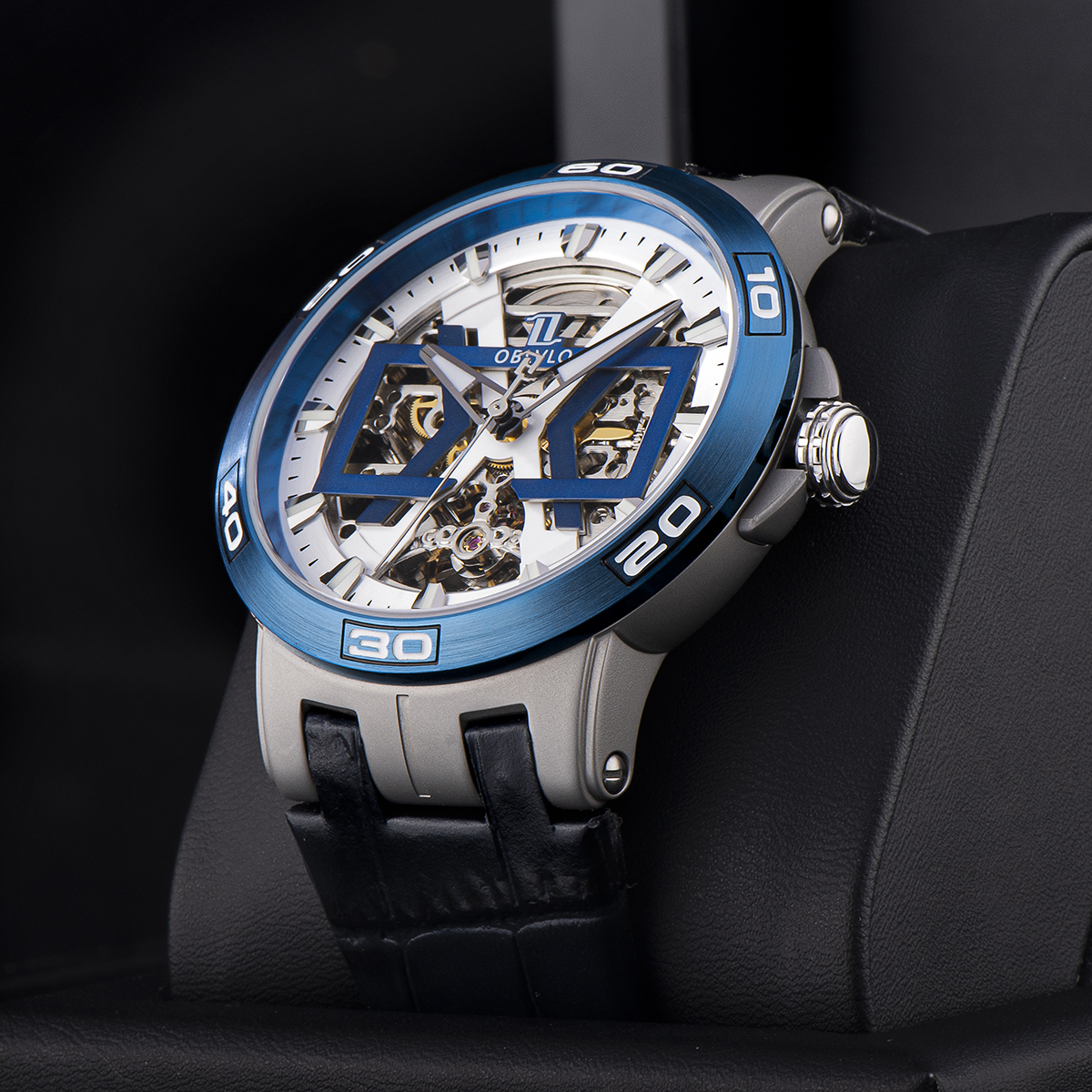 OBLVLO/欧宝罗时尚镂空机械表男运动户外越野男士手表热血军表