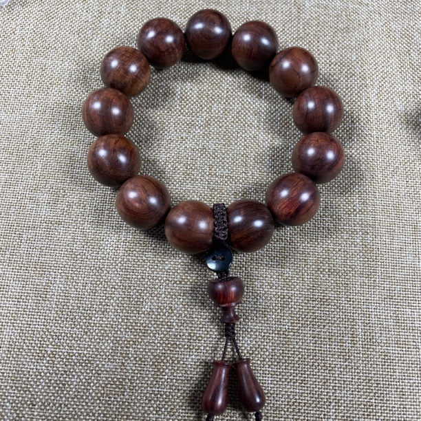 海南黄花梨油梨1.8手串千层细水波13颗，41.4克