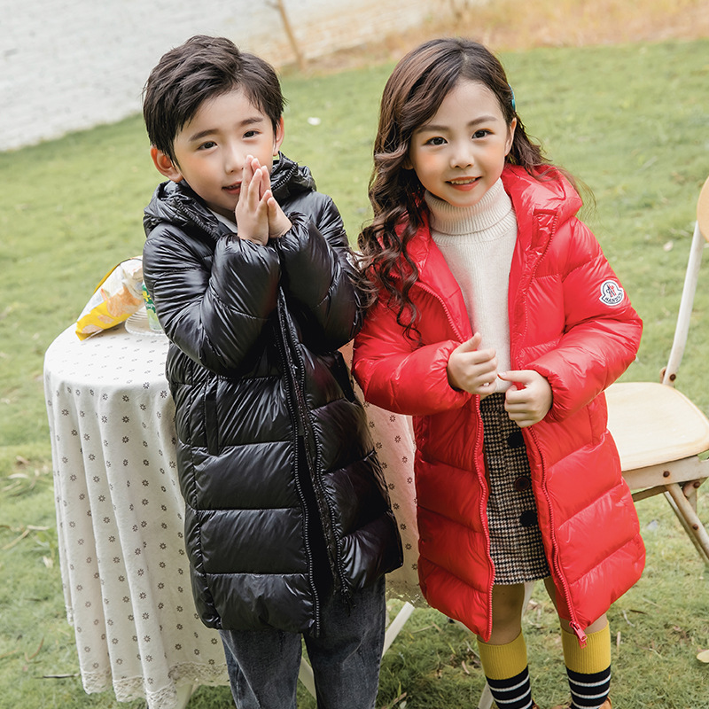2023寒盾新款儿童羽绒服 加厚长款童装羽绒服 男女中大童外套