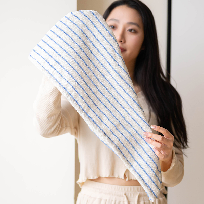 条纹干发帽女纯棉柔软吸水速干包头巾可爱复古吸水浴室家用
