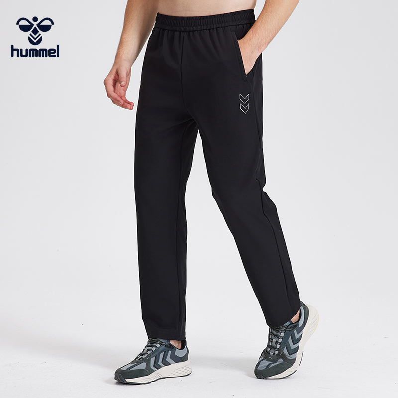 HUMMEL新款梭织男运动长裤透气休闲高能感运动裤直筒裤 TFDK9654E