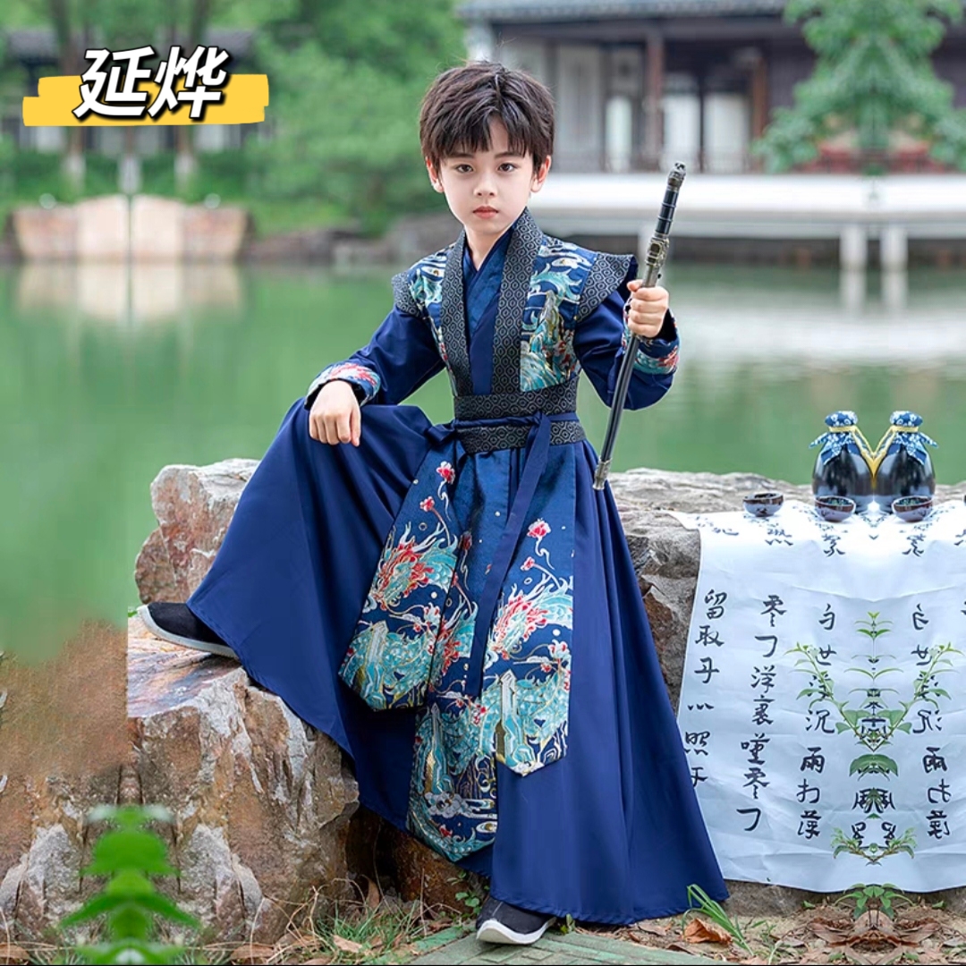 【原创廷烨】春夏2025新款汉服男童国风儿童古装武侠公子装帅气套装