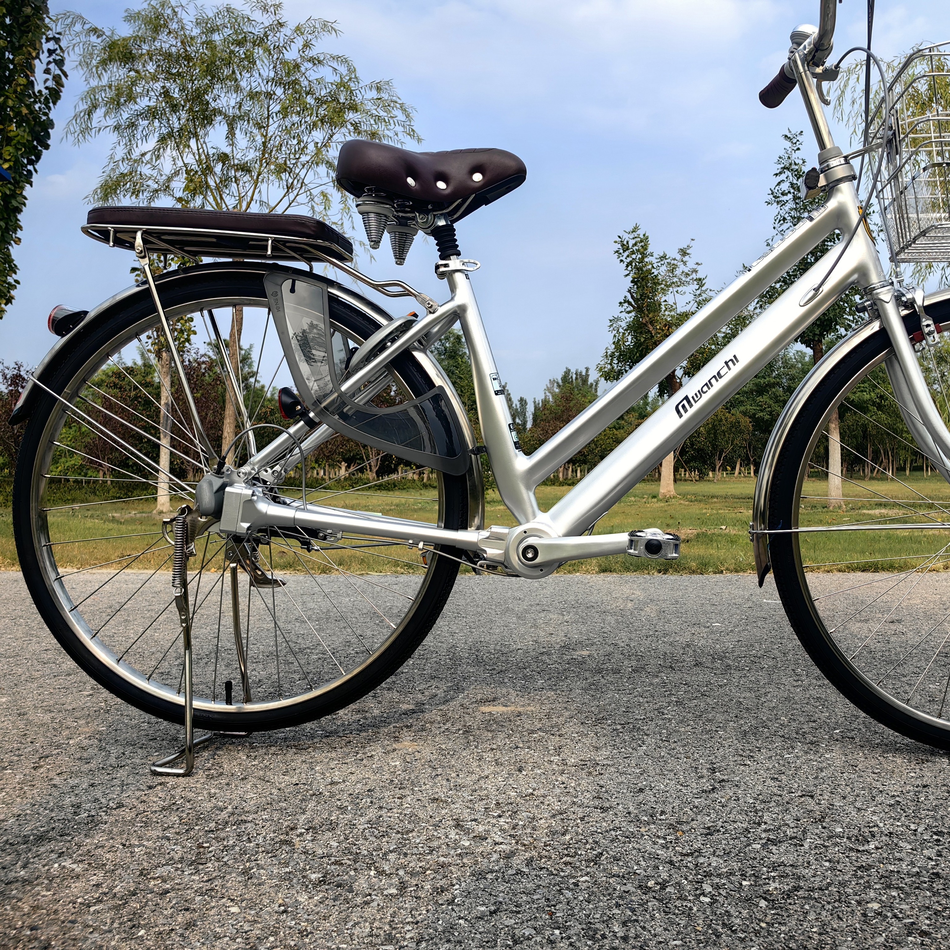 轻奢丸池轴传动铝合金车架内三速变速单车自行车家用单车自行车