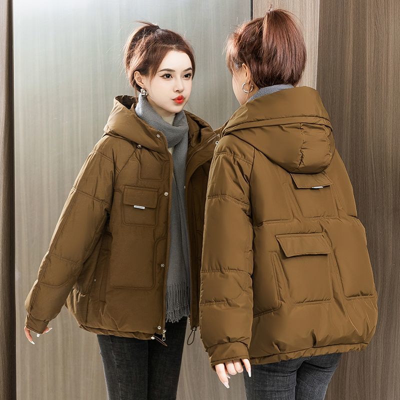 秋冬新款加厚羽绒服女2023冬季韩版连帽宽松羽绒服短款学生面包