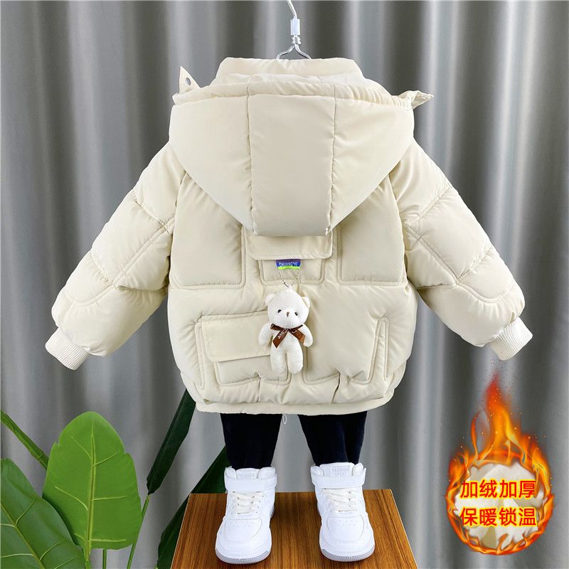 宝宝棉衣2023新款加绒外套小童衣服加厚棉袄冬季男女童冬季棉服潮