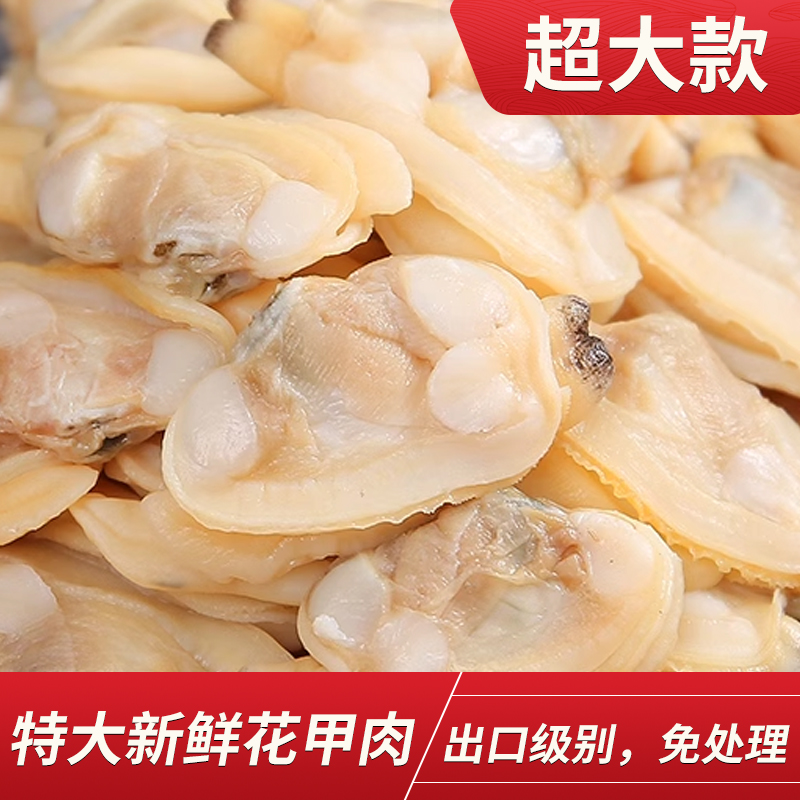 大号花甲肉蛤蜊肉出口级高品质无冰鲜甜免处理鲜冻无碎渣去壳纯肉