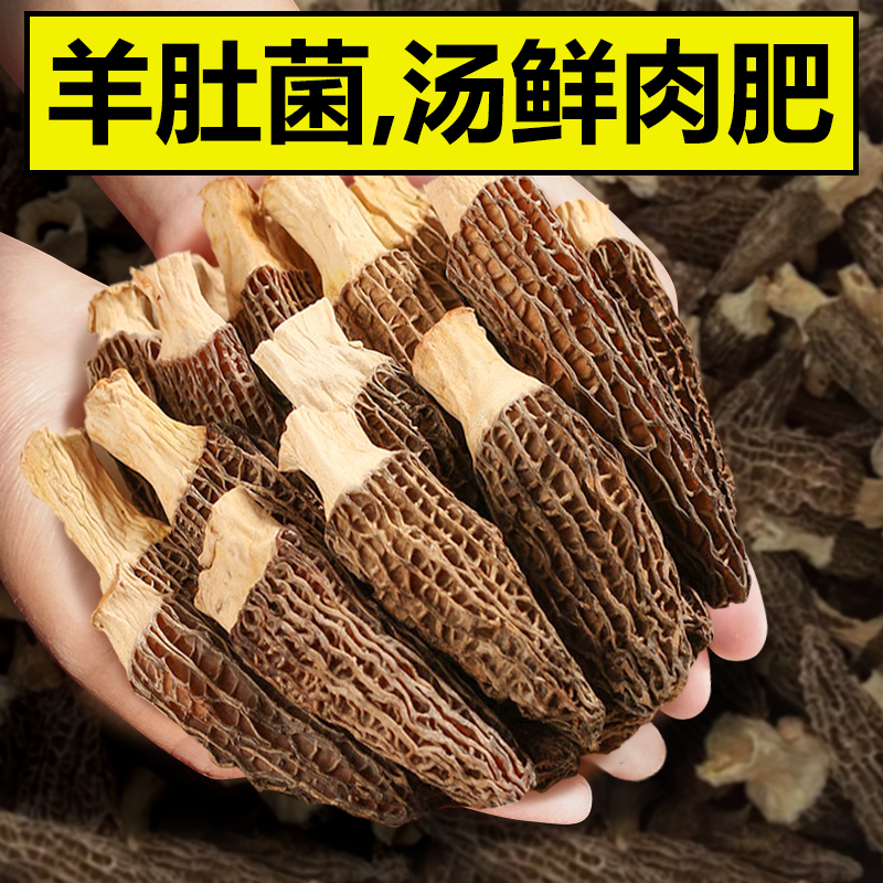 【尝鲜推荐】羊肚菌干货50g 新鲜菌菇煲汤食材天然云南非特级野生