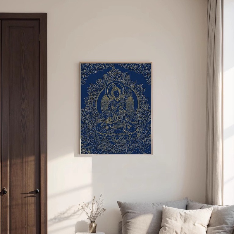 普贤菩萨唐卡手绘diy唐卡挂画描金临摹手绘唐卡黄财神