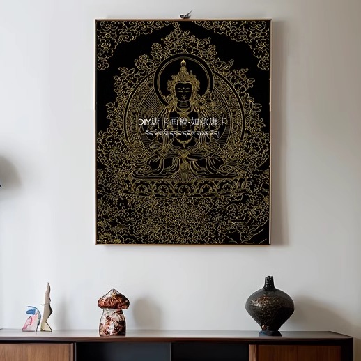 四臂观音唐卡手绘diy唐卡西藏手绘唐卡挂画唐卡画布描金临摹线稿