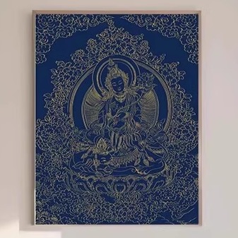 普贤菩萨唐卡手绘diy唐卡西藏手绘唐卡挂画唐卡画布描金临摹线稿