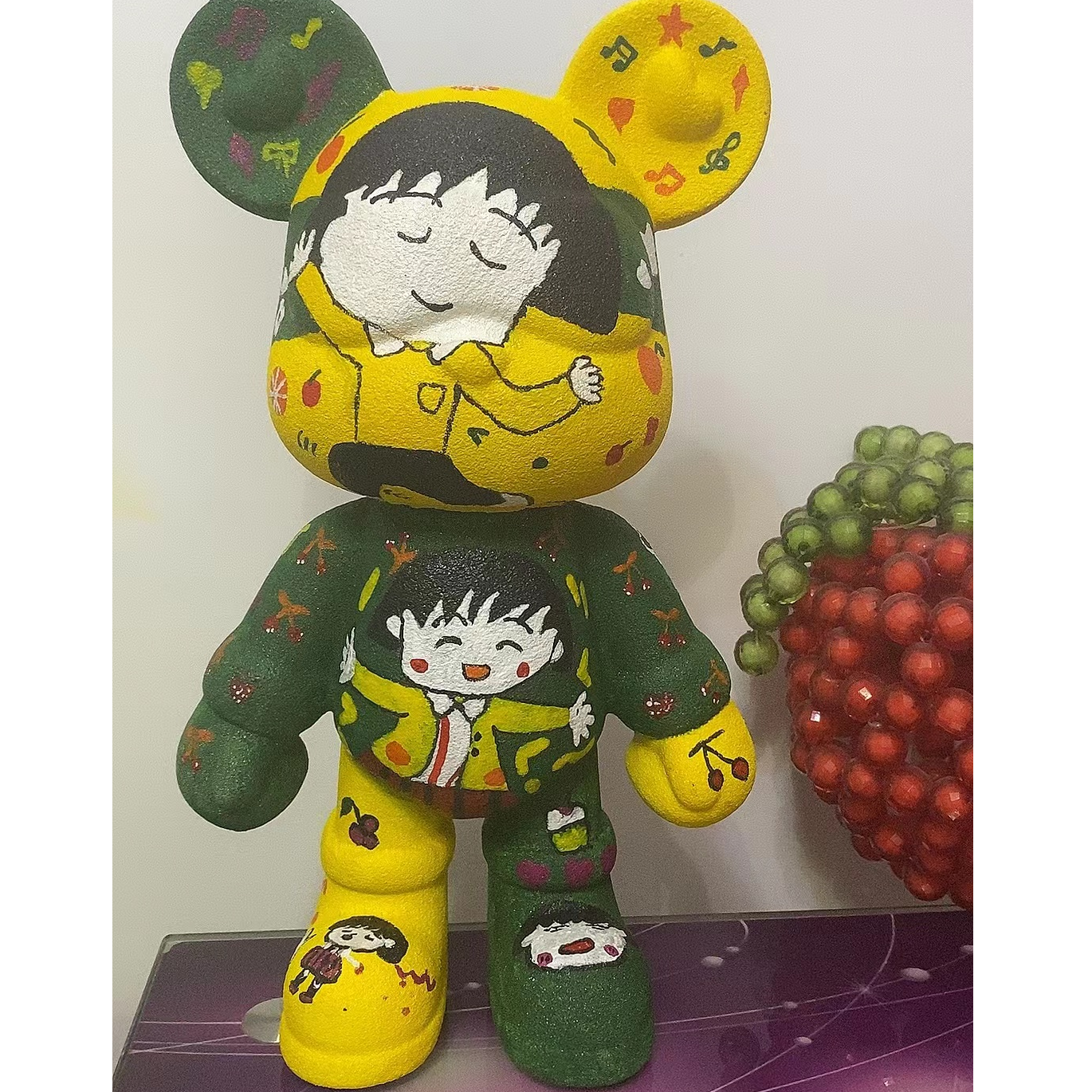 32手绘石英砂款酷酷熊，流行潮玩