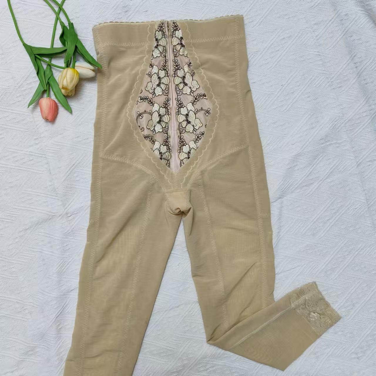 塑性高腰提臀收腹裤长裤肤色拉链款身材管理器