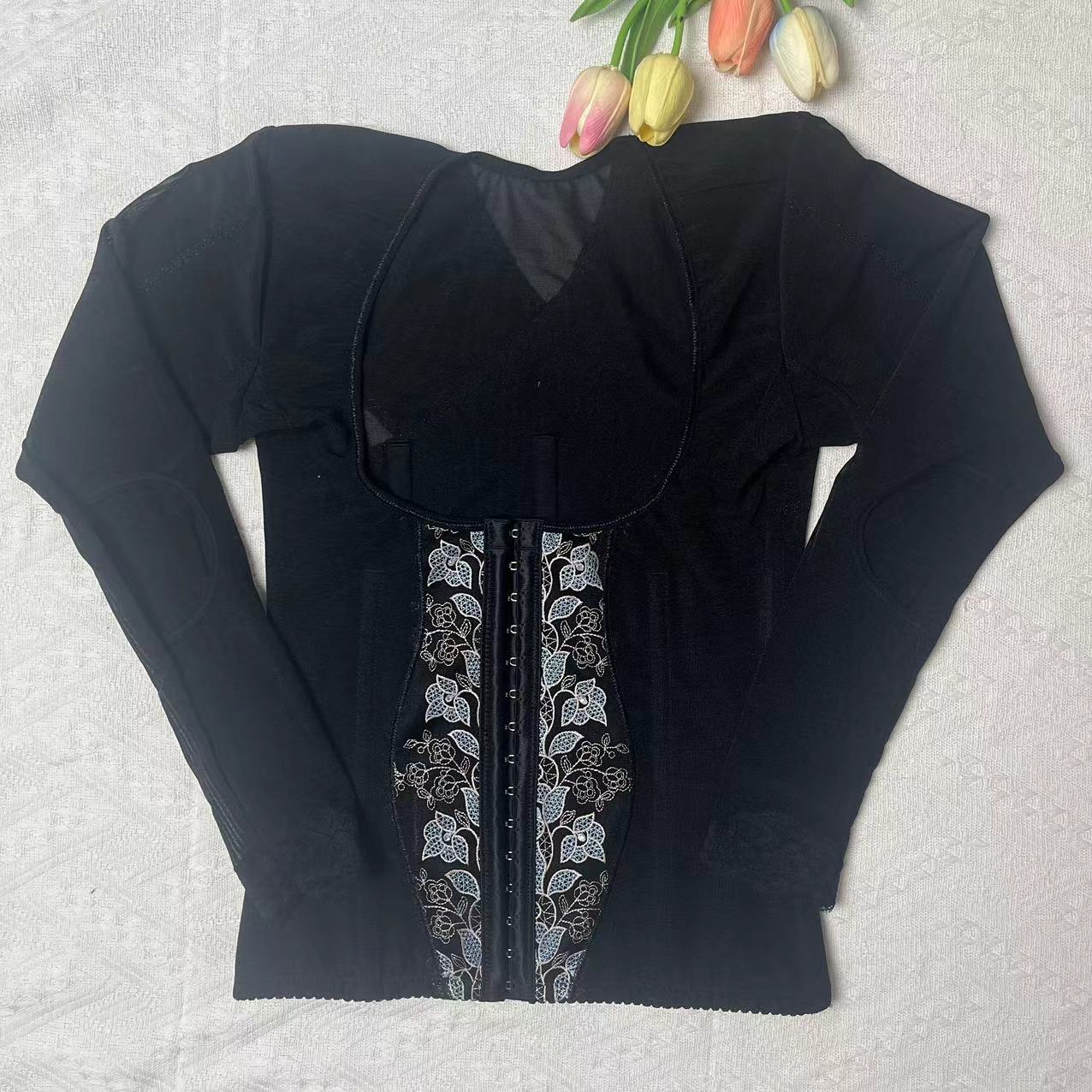 身材管理器长袖腰背夹排扣紧身美背塑形束腰塑身美体