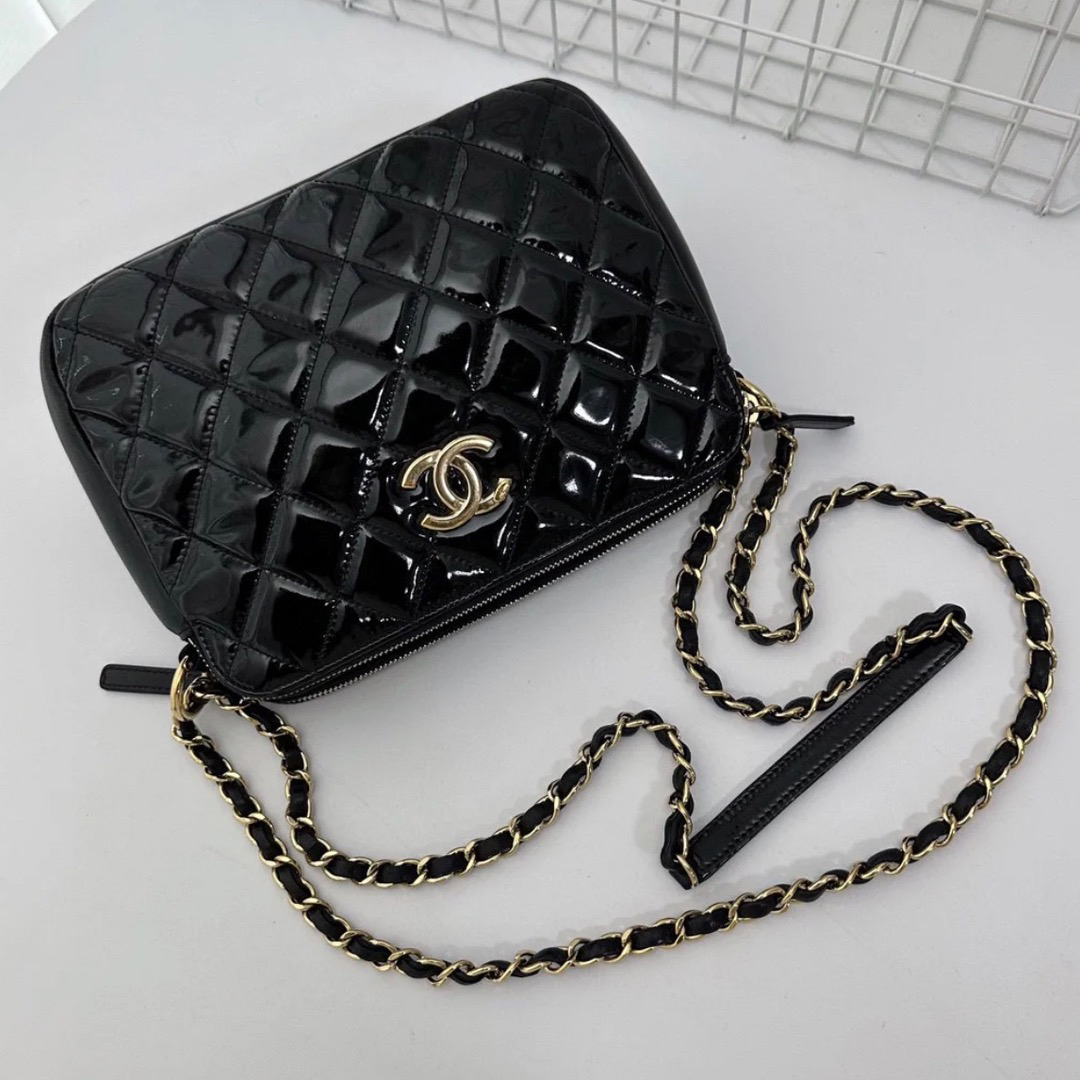 99新 Chanel/香奈儿 7486|香奈儿漆皮三层购物袋单肩包|一行中古
