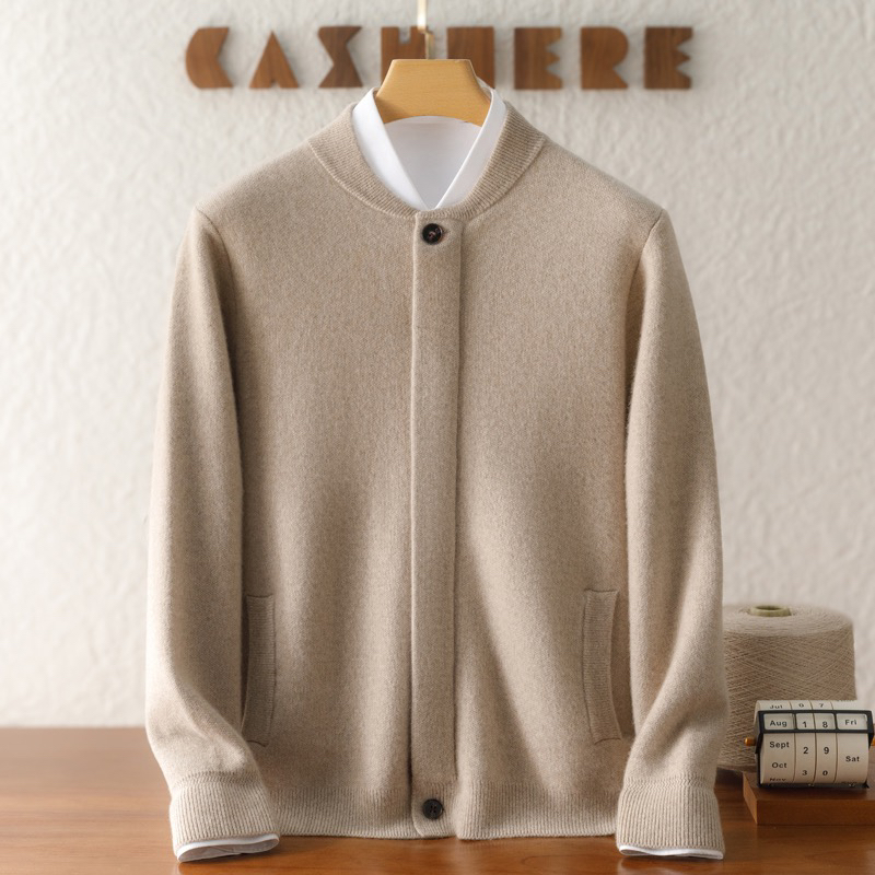 棒球服100山羊绒A类M.ORO纱12针四平双面织克重650克