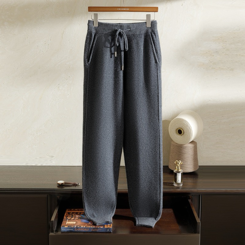 新款男士外穿一百分山羊绒束口休闲裤保暖多色加厚纯色百搭