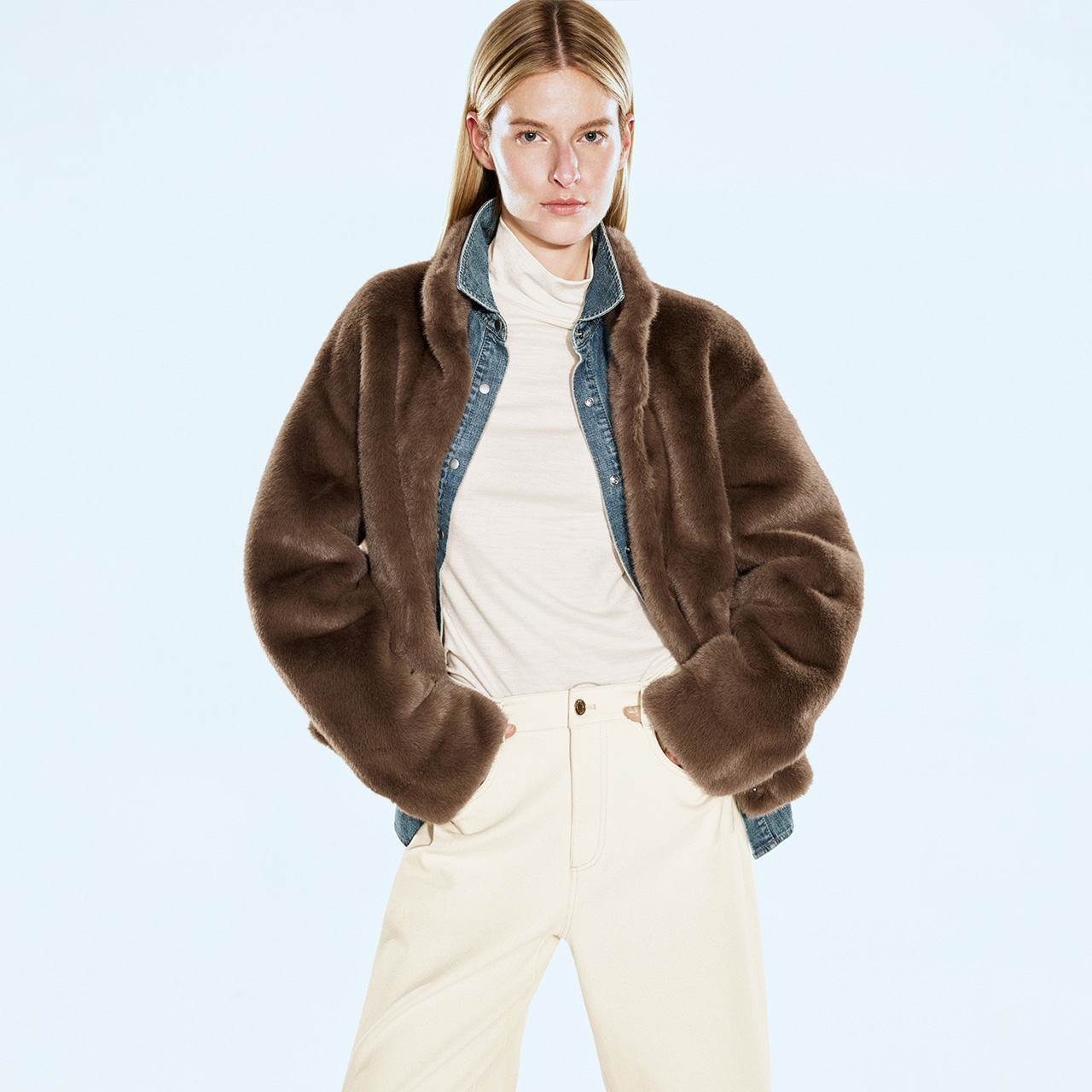 COVERINS冬季时尚气质休闲保暖绒感外套CC34510150