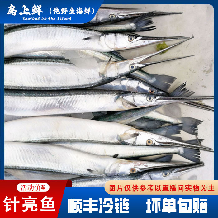 【纯野生-针亮鱼】主骨绿色，介意勿拍，速冻发货，