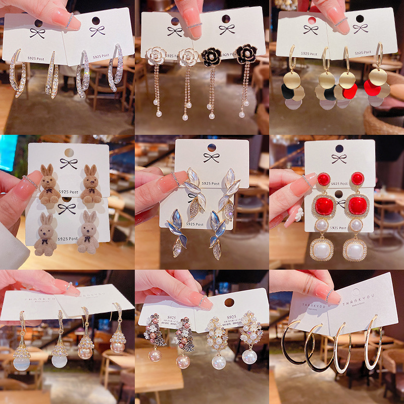 铜合金珐琅耳饰 外贸原单对应价格拍韩版耳饰耳环时尚s925银针