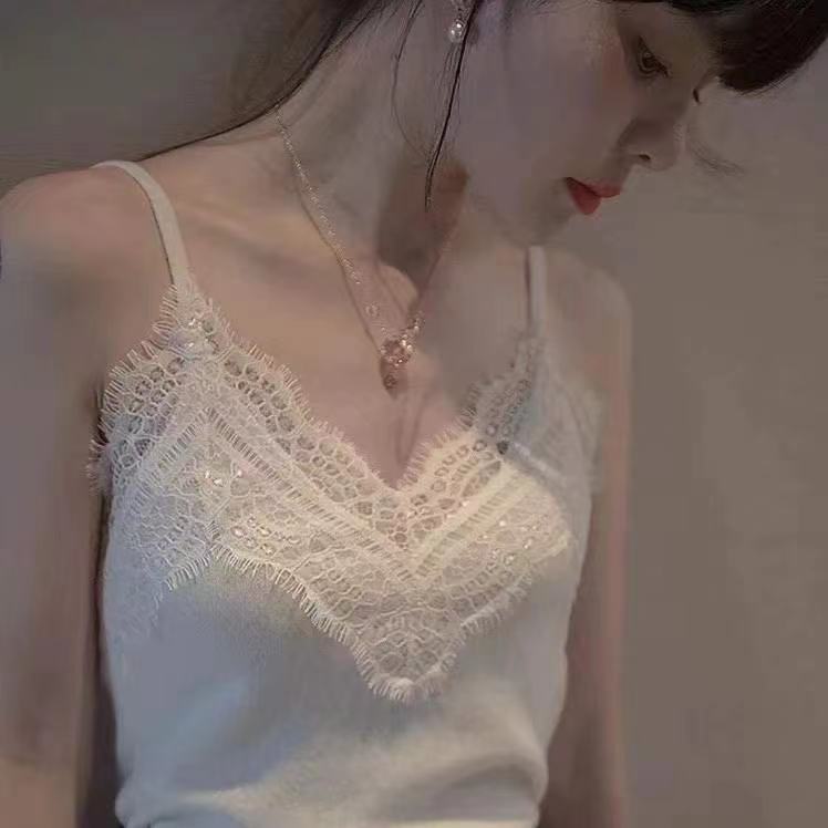 【法香】新款蕾丝/超细羊毛吊带  8802时尚百搭薄款性感针织打底
