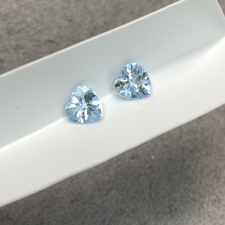 全净体圣玛利亚海蓝宝裸石耳钉料1.2ct—1.5ct