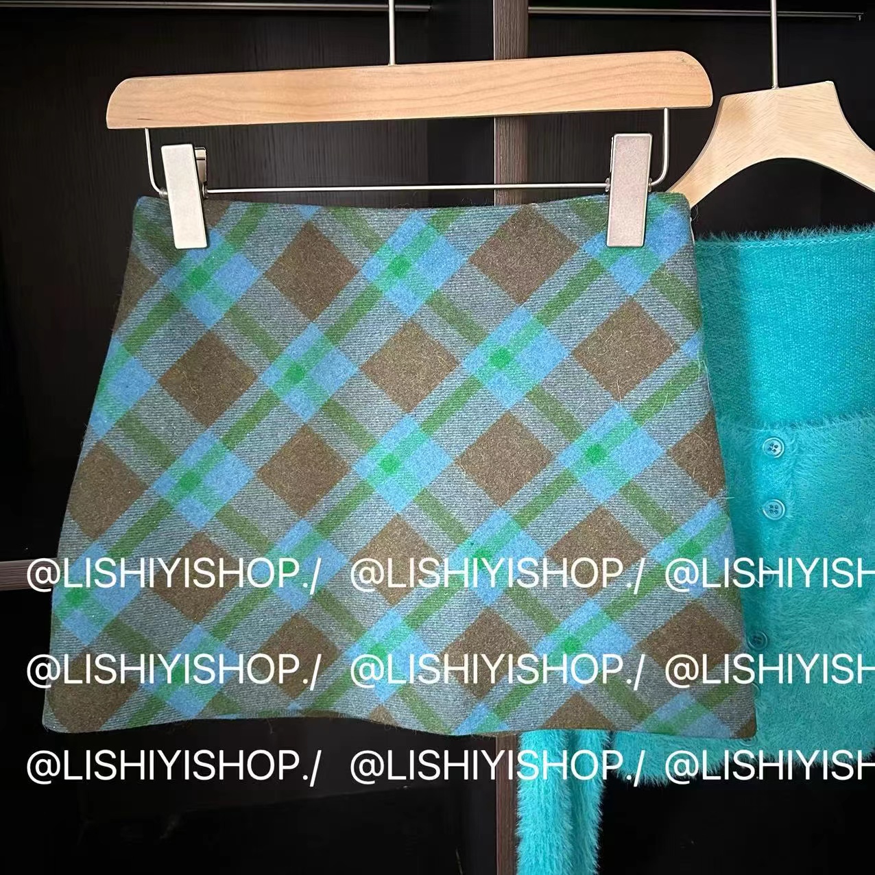   81821 【绿野仙踪】格子呢短裙A字裙有内衬