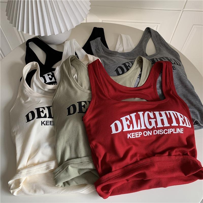 胖斤大码美式复古印花甜辣吊带背心女夏季带胸垫外穿上衣