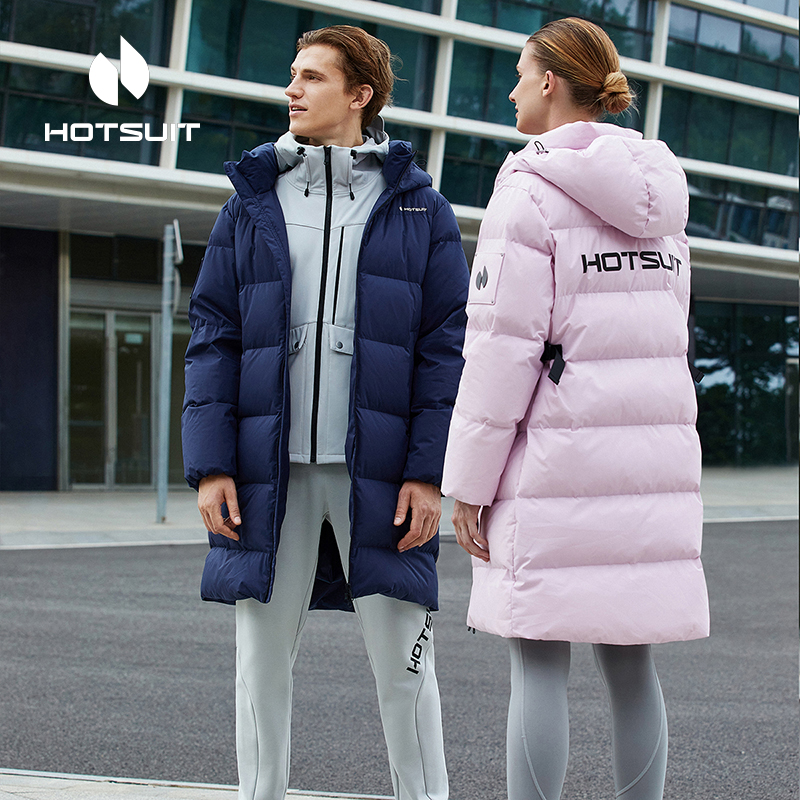 HOTSUIT/后秀羽绒服中长款男女款冬季连帽加厚防寒外套保暖棉衣服