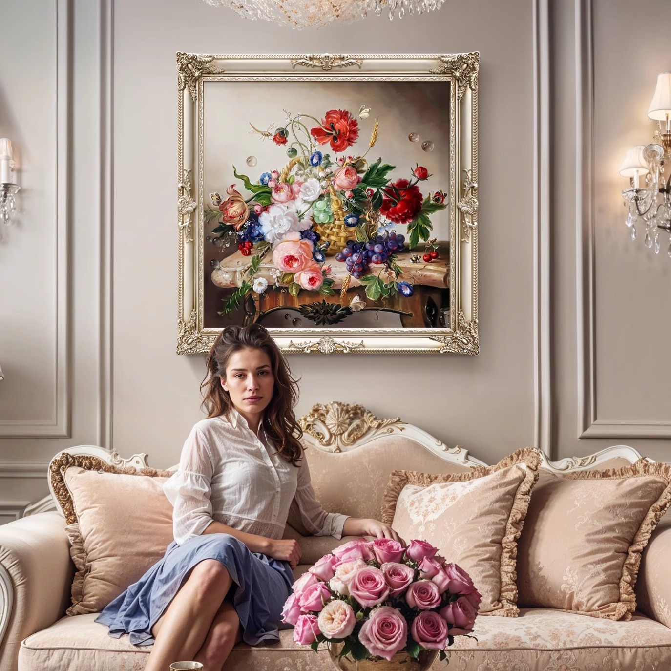 装饰画花卉玫瑰花欧式客厅入户玄关餐厅壁画大芬村油画玄关挂画